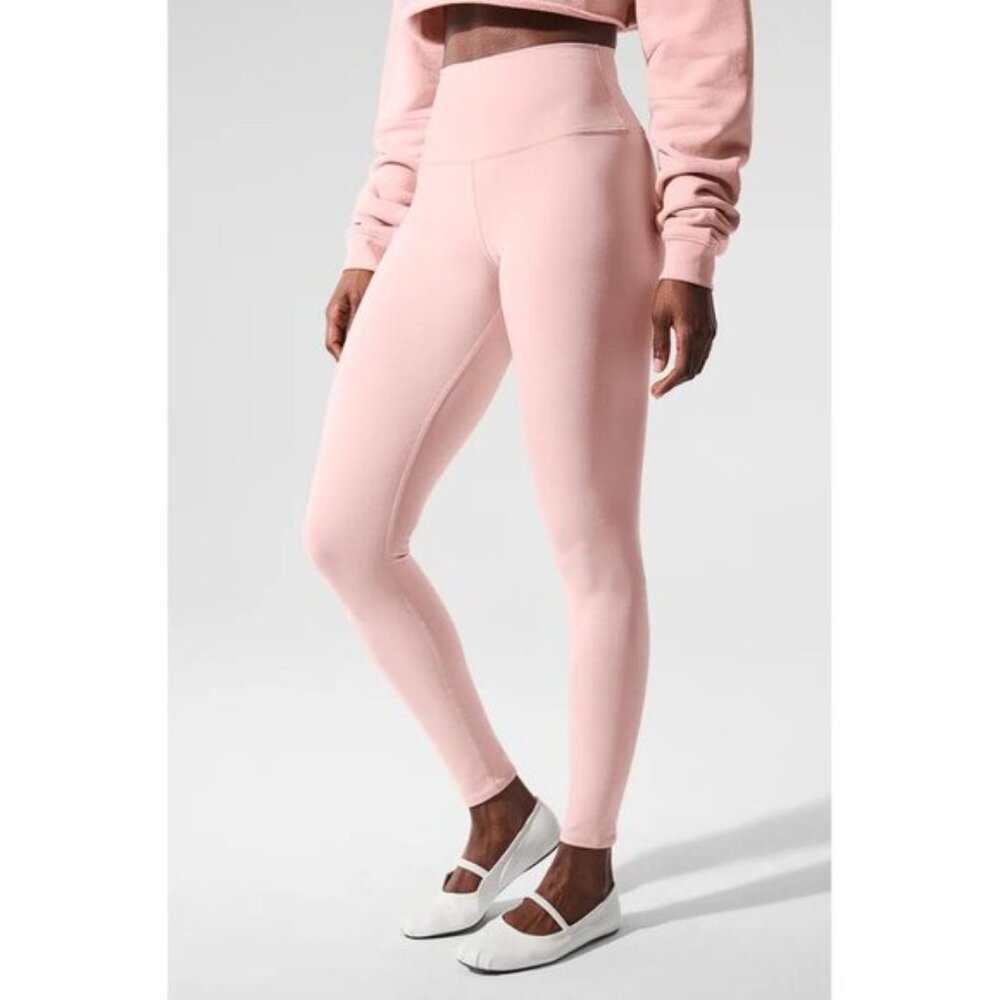 ALO YOGA Women's High-Waist Airbrush Legging Size S In Pink Quartz
